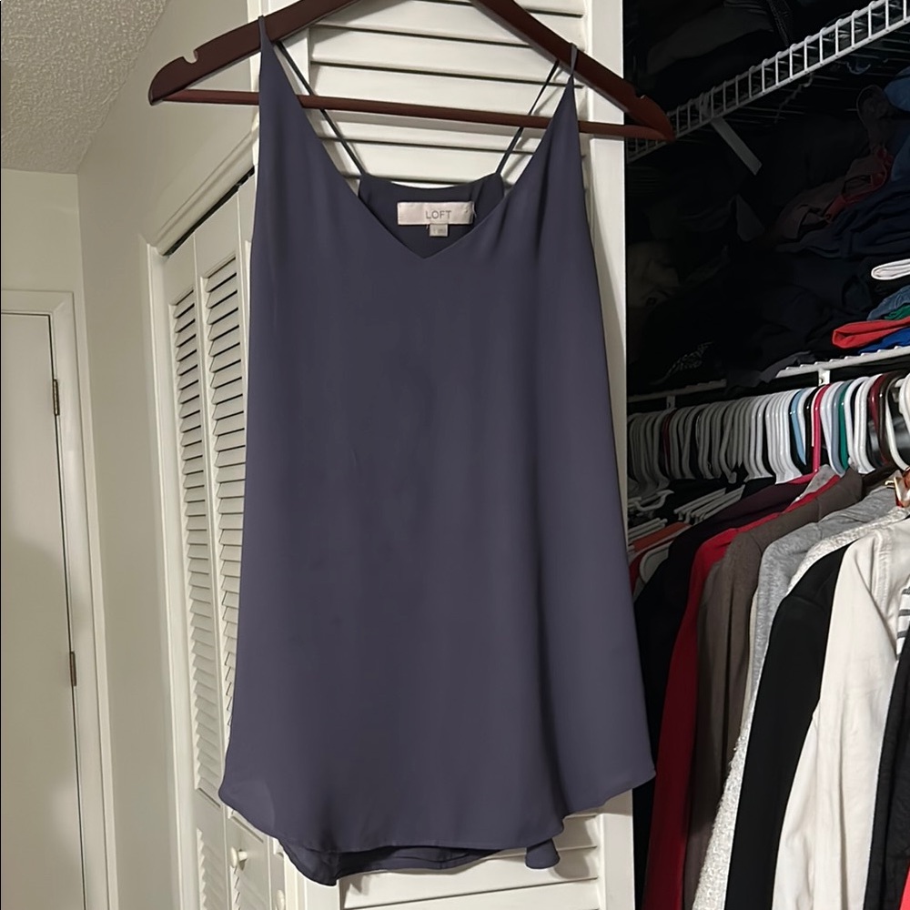 LOFT Blue Asymmetrical Camisole Top
